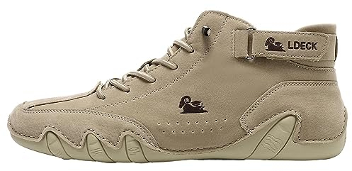 Eteslot for Wiecel Barfußschuhe Leder - Lederstiefel Herren - for Ldeck Barfussschuh - Wildleder Schuhe Herren - Leder Boots Herren Mode Glamour Barfußschuhe - Lässige Outdoor-Sneaker Zum Wandern