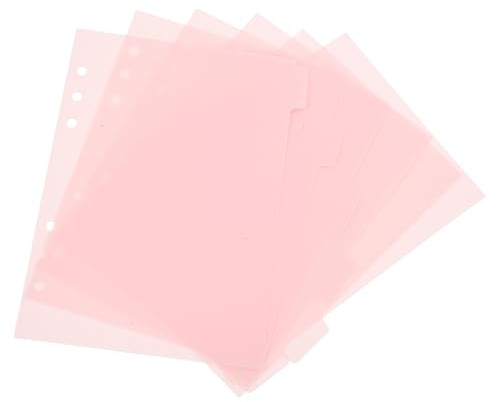 Tofficu 6st Notizbuchteiler Trennwände Mit -tabs Discgebundenes Notizbuch Ordnerteiler Aus Klassifizierte Etiketten Gestanzte Ordnerteiler Buchmarkierungen A5 Pp