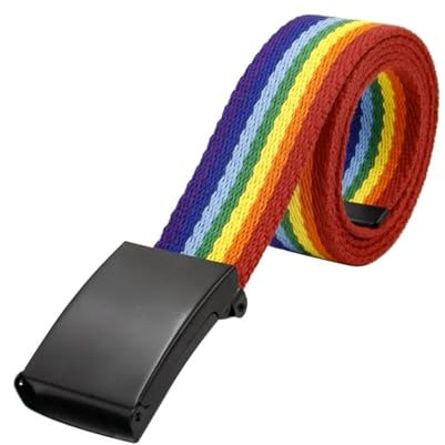NEFLUM Bunte gewebte Gürtel aus Segeltuch für Herren und Damen, gestreift, farblich passende Gürtel, Regenbogen-Leinengürtel, 3,8cm breit, 95cm