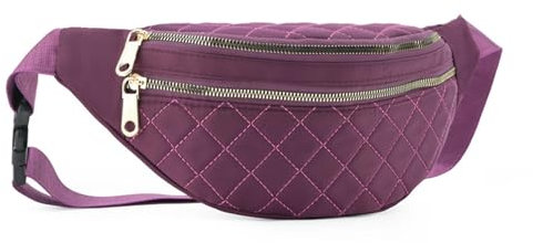 Hixingo 2024 Stylisch Bauchtasche für Damen und Herren, Hüfttasche Verstellbare Sport Groß Gürteltasche mit Reißverschluss für Outdoor Laufen Wandern Radfahren Gehen (33x17cm,Lila)