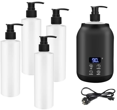 Colcolo Ölwärmer für eine Flasche, Massageölwärmer, Zubehör, mit Flaschen, Ölflaschenwärmer, Lotionflaschenwärmer-Spender, Schwarz