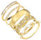 YUFFQOPC 5 Stück Ring Gold Set Frauen,Stapelbare Ringe Set 14 Karat Vergoldete Golden Ringe Gold Damen Daumenring Dünner Fingerring Einfacher Bandring Verlobungsring Engagement Ringe ((54(17.3)))