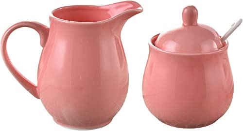 Zuccheriera in ceramica, bricco for la latteria, barattolo for lo zucchero, zuccheriera con coperchio e bricco for il latte, set for la latteria e lo zucchero, bricco for il latte e zuccheriera, decor