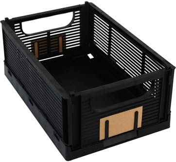 HOMELINE Klappbox 25 x 16,5 cm Aufbewahrungsbox schwarz Klapp- und stapelbar