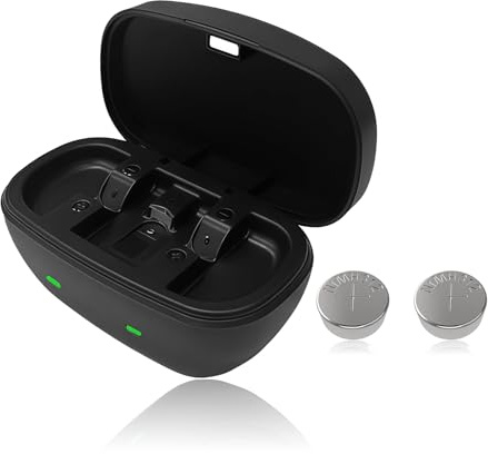 Piles rechargeables 312 pour appareils auditifs et étui de chargeur, chargeur de batterie portable de rechange avec 2 paquets de piles rechargeables 312 (chargeur + 2 piles 312)