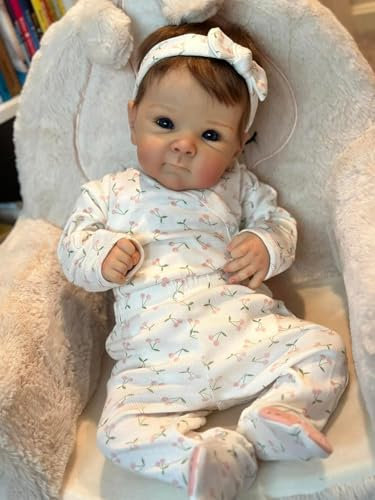 Zero pam Reborn Puppe Mädchen Reborn Silikon Baby 18 Zoll Handgefertigte Lebensechte Newborn Vollvinyl Babypuppen Mädchen weichen Vinyl Körper mit Haare Die Aussehen Wie Echte Wie EIN Echtes Babys