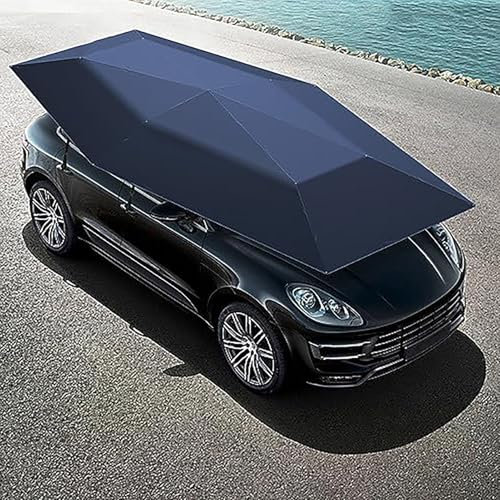 Ombrellone automatico per auto, posto auto mobile universale, tenda parasole pieghevole da 4,2 m/4,8 m/5,2 m, ombrellone parasole impermeabile per auto con telecomando, telo copriauto per esterni (4
