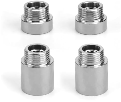 JINJUMEI Extensión de Grifo1/2 Pulgadas, 4 Piezas Adaptador de Tubería (Ig Ø 19,8mm x Ag Ø 20,4mm), Racor Roscado No es Fácil de Oxidar para Grifo Válvula Angular Cabezal Ducha