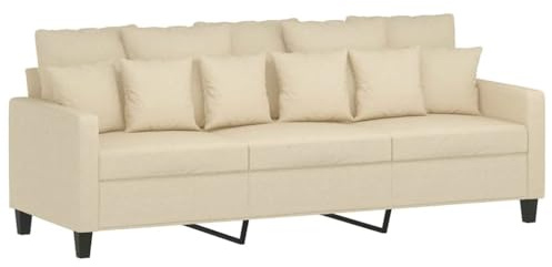 ULUYYUC Jugendsofa Big Sofa Küchensofa Sitzecke Wohnzimmer - 3-Sitzer-Sofa Creme 180 cm Stoff für Esszimmer Balkon Küche Wohnzimmer
