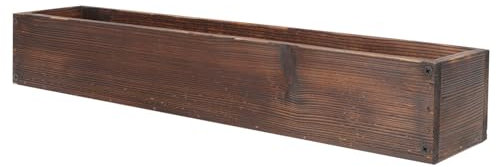 Abaodam Fioriera Rettangolare in Legno Carbonizzato Per Piante Da Interno e Balcone, Vaso Da Fiori Senza Fori, Multiuso Per Piante Succulente e Decorazioni, Design Minimalista Salvaspazio