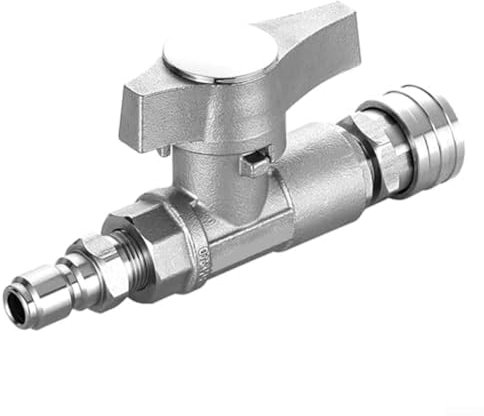 3/8Quick Connect Ball Valve, High Pressure Washer Ball Valve, 5,000 PSI, with Long Handle and Quick Connectors, Stainless Steel Material