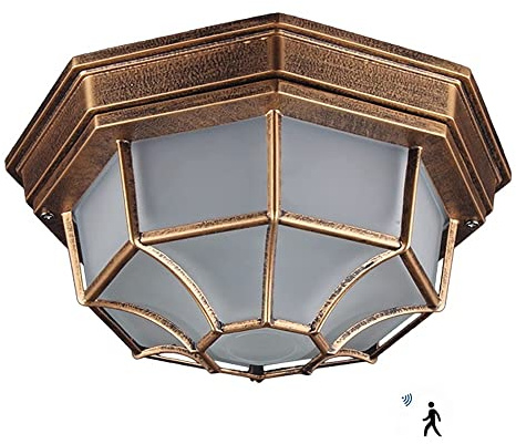 Moderno Lampadario a Sospensione Luce Pendente Lampada da Soffitto LED per Esterni con Sensore di Movimento per Corridoio Cucina Camera da Letto Ingresso Patio 6000K Bronzo (Monocolore 6000K)