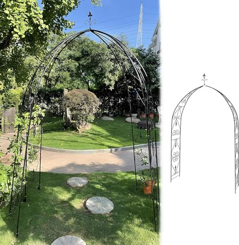 Arche de jardin en métal blanc - Treillage élégant pour roses - Pergola d'extérieur pour terrasse et pelouse - Parfait pour les fêtes de mariage et les décorations de cérémonie.