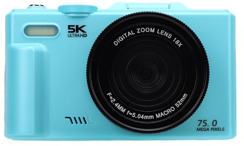 ARTOCT Fotocamera digitale 5K 75MP Zoom 18X 180 gradi Flip Screen WiFi Fotocamera digitale con 52mm 0.45X Obiettivo macro grandangolare 64G Scheda di memoria