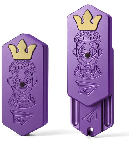HIDEDC Plane Fidget Slider, Aluminum Mechanical Fidget Slider EDC Fidget Toys Adults Stress Relief Toy Gadgets for Men, Executive Desk Toy for Keep Focus & Anxiety Relief (Purple)