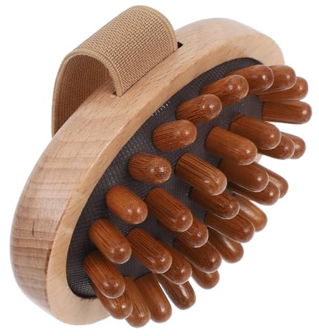 WATIIFUFU Portable Wooden Scalp Massage Brush Handheld Traditional Body Massager Tool for Head Neck Back and Legs Relaxation Compact Design for Home Office Travel Use