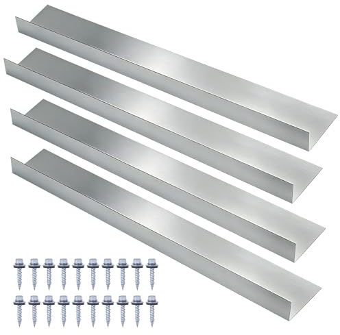 Aiwaiufu 4PCS Roof Rain Diverter, 4FT Stainless Steel Rain Diverter for House Shingle, Nails Included