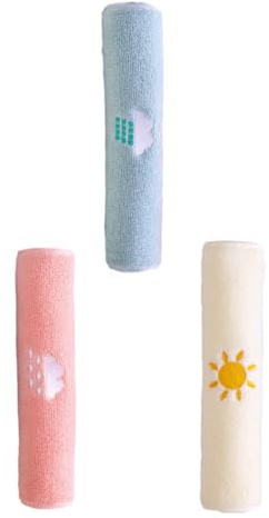 PENIKOKO Serviette à Salive pour Garçon et Filles 3 Pièces en Coton Pur 26X50 CM Serviette Absorbante Douce pour Visage Bébé Colorée Blanche Rose et Bleue pour Soin Quotidien