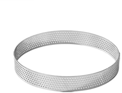 Opatiny Lot de 10 anneaux à gâteau perforés en acier inoxydable avec trous pour la cuisson de 5 cm, 6 cm, 7 cm, 8 cm Tailles : mousses, tartes et pâtisseries