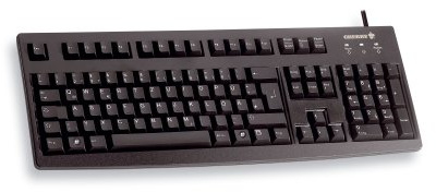 CHERRY G83-6105, Kabelgebundene Tastatur, Deutsch/Kyrillisch, Schwarz | Ideal für Industrieanwendungen, NTK-Technologie für angenehmes Tippen, Abriebfeste Tasten, Leicht zu Reinigen, Recyclingfähig