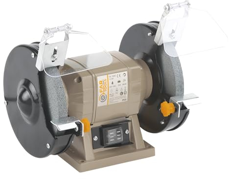 Fartools One Touret à meuler 170W meule-meule Ø150mm (grain A36 & A60), vitesse de rotation 2840tr/min, 2 écrans polycarbonates très resistant