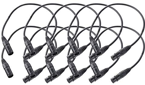 Pronomic XFXM Mikrofonkabel - XLR female 3-pol -> XLR male 3-pol - Stecker handgelötet - säure- und ölfest - Spannzangen-Zugentlastung (10, Schwarz, 50, Zentimeter)