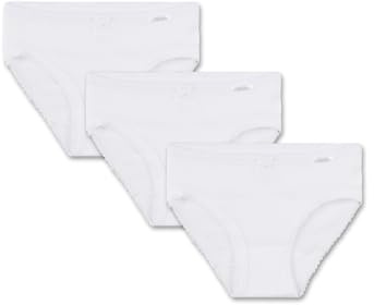 Sanetta Mädchen-Jazzpants (Dreierpack) weiß | Hochwertige und nachhaltige Unterhose für Mädchen aus Bio-Baumwolle. Inhalt: 3er Set Unterwäsche für Mädchen
