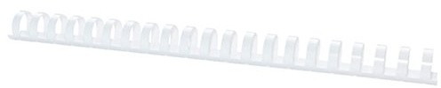 OFFICER PRODUCTS 20242215-14 Plastikbinderücken 50 Stück DIN A4 22mm (210 Seiten) Binderücken Bindungskämme Plastikbindung Kunststoff Farbe: Weiß