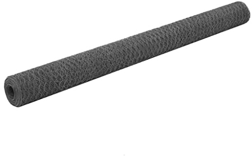 vidaXL Drahtzaun Stahl mit PVC-Beschichtung 25x1,5 m Grau