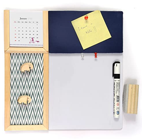 IVEI Pinnwand + Whiteboard, Kombitafel (mit Metalltafel - Dunkelblau)