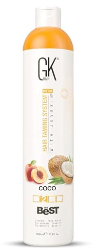 GK HAIR Global Keratin The Best COCO (33.8 Fl Oz/1000ml) Vegane glättende Keratin-Haarbehandlung Professionelle brasilianische Komplexe Blowout Glättung für seidig glattes & kräuselfreies Haar