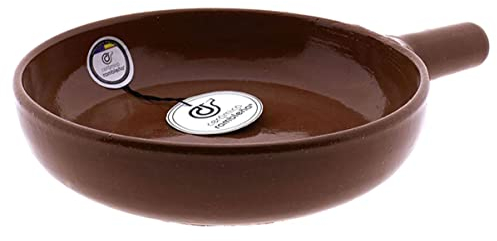 CERÁMICA RAMBLEÑA | Sartén barro refractario | Sartén Amazon | Tradicional y rústica | 17x24x4 cm