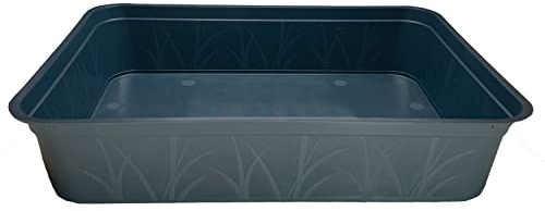 KRONLY Stabile Schale ohne Bodenlöcher 38 x 28 x 8cm - Pflanzschale Pikierschale für Pflanzen Wanne Garten Anzucht