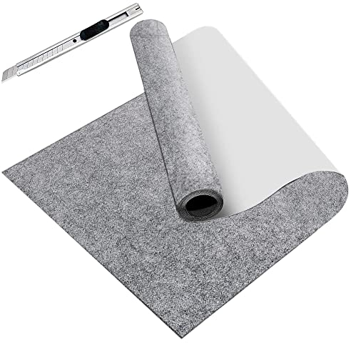 GELAISI Feltro Adesivo Rotolo Grigio Scuro - 40*200 cm Tessuto in Feltro Fogli Adesivi, Stoffa Adesiva Adatto per rivestimento per cassetti feltro, Mobili, cornici per foto, automobili, borse in pelle