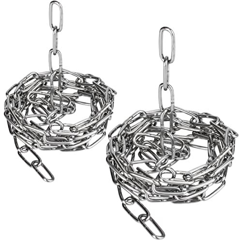 AccEncyc 2 Stück Sicherheitsketten Edelstahl Kettenglieder 101,6 cm x 0,2 cm lange Ketten Ringe Spulenkette zum Aufhängen Ziehen Schleppen