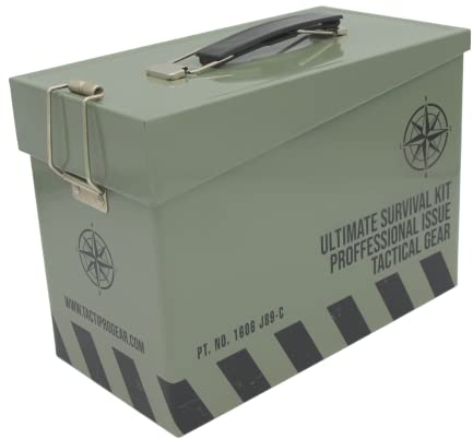 Scatola portaoggetti in latta, portapranzo e accessori per la camera da letto. Cool Survival scatola per il pranzo in stile militare, snack e scatola di scorta. Conserva ordinatamente bit e bob.