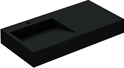 Mai & Mai Lavabo colgante Col11, BTH: 100 x 50 x 13 cm, en antracita mate, mineral fundido, forma rectangular