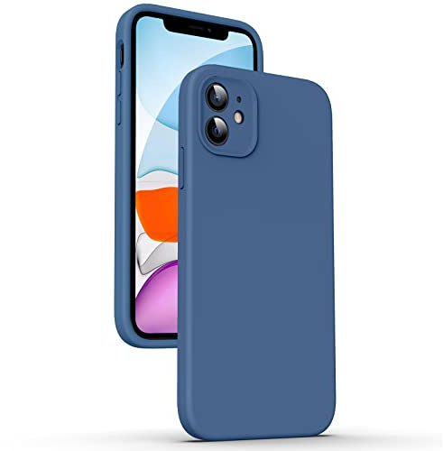 Supdeal Cover in Silicone Liquido per iPhone 11, [Bordi Piatti] [Protezione Fotocamera] [Anti Impronte Digitali] 4 Strati Proteggere Custodia Antigraffio Anticaduta Case, 6,1, Blu