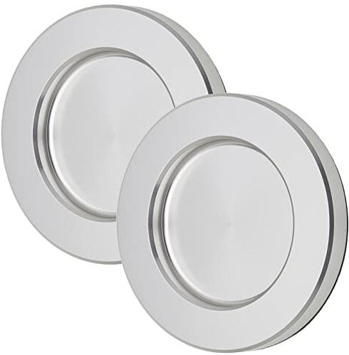 SOTECH 2 x Schiebetürgriff TAYO Edelstahloptik Ø 70 x 8 mm selbstklebend | Glastürgriff aus Aluminium, Griffmuschel für Glas- & Zimmertüren, Muschelgriff zum Aufkleben
