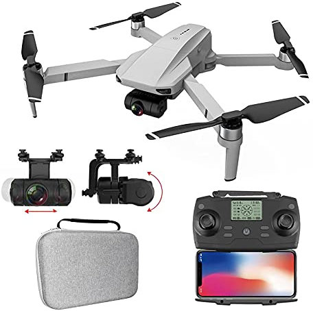I droni con fotocamera sono per principianti Videocamera HD 4K, quadricottero pieghevole GPS con motore brushless, ritorno automatico a casa, seguimi, raggio di controllo lungo, borsa per il trasporto