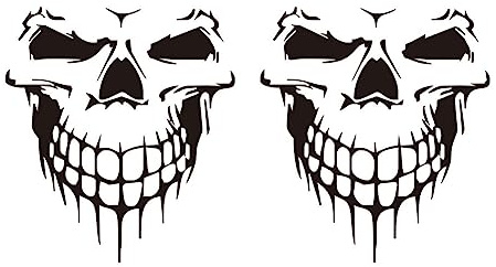 2 Stück Reflektierende Auto Aufkleber Totenkopf Autoaufkleber Schädel Auto Motorhaube Aufkleber Personalisiert Karosserie Skelett Skull Aufkleber Heckscheibe Totenkopfaufkleber Tattoo für Auto LKW