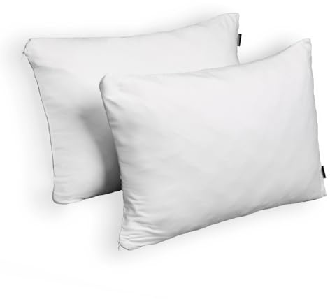 Funda de Almohada x2 piezas 40x60cm Blanca Básica en Algodón Protector de Almohadas Juego de 2 Fundas ✯GARANTÍA DE POR VIDA✯ Funda de Cojín Antitranspirante Protegida 100% Protección Accesorio de Cama
