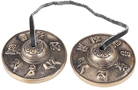 Platillos Tibetanos Tingsha, Campanas De Latón Sánscrito De Meditación, Campana De Platillos De Dedo De Latón Para Musical Budista