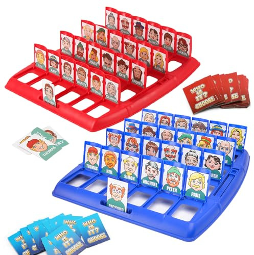 JurciCat 96 Pièces Qui Est Ce Jeu De Devinettes Amusant Qui Est Ce Jeux De Societe Jeu De Société Classic pour Enfants pour Le Plaisir De La Famille Et des Fêtes (Couleur)