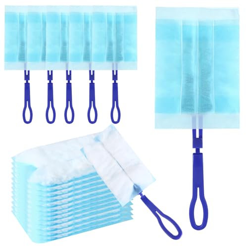 40 Stück Tücher Swiffer Staubmagnet Nachfüllpack Set, Staubwedel Nachfüllpackungen Set, Staubtücher Reinigungsstaub Staubtuch Nachfüllung, mit Handgriff, für Gegen Staub, Tierhaare, Schmutz