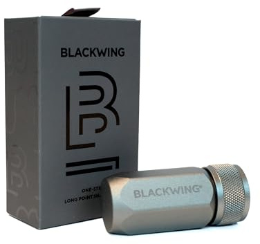 Blackwing One-Step Long Point Sharpener, German Steel Blade, Sharp Curved Point, Machined Aluminum, Grey