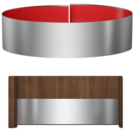Sanbege Edelstahl-Tür-Trittplatte, 10,2 x 86,4 cm, selbstklebende Trittplatte für 91,4 cm Türen innen oder außen (gebürstetes Nickel)
