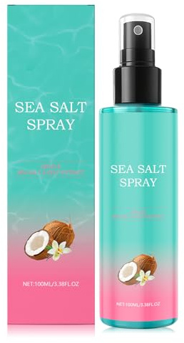 Sea Salt Spray,100 ml Sea Salt Spray para Cabello,Rizos y Ondas de Playa para Cabello,de Agua Salada para dar Volumen,Brillo y Agarre Flexible