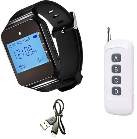 Alarme d'urgence pour personnes âgées - Récepteur de montre avec affichage LED - Appels - Pager - Pour les personnes âgées