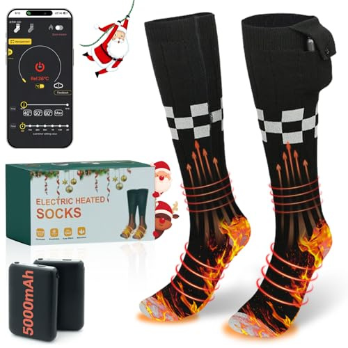 Heated Socks,Rechargeable Heated Socks,Unisex,5000mah Heating Socks,3 Heating Settings,Mobile Phone App Adjustment,Suitable For Skiing,Mountain Climbing,Winter Camping And Outdoor Hiking